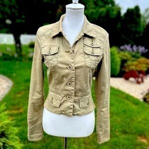 Plugg utility khaki green jacket